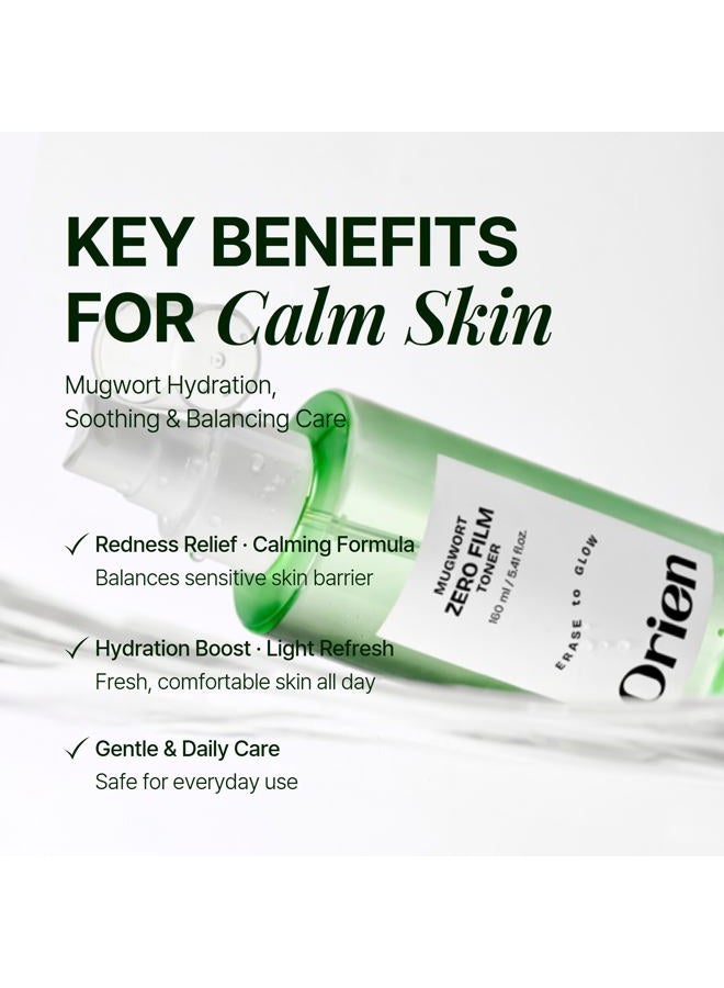 Orien Mugwort Zero Film Toner 5.41 fl.oz. 160ml ㅣpH5.5 Calming, Soothing, Hydrating Spray Toner - Image 3